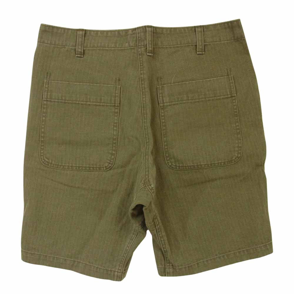 TENDERLOIN テンダーロイン T-BDP HERRINGBONE SHORTS ヘリンボーン コットン ショート パンツ カーキ系 S【中古】
