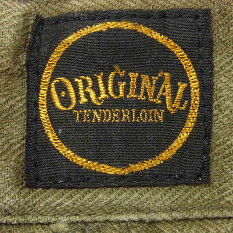 TENDERLOIN テンダーロイン T-BDP HERRINGBONE SHORTS ヘリンボーン コットン ショート パンツ カーキ系 S【中古】