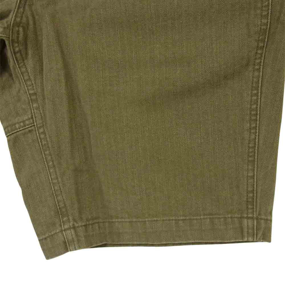 TENDERLOIN テンダーロイン T-BDP HERRINGBONE SHORTS ヘリンボーン コットン ショート パンツ カーキ系 S【中古】