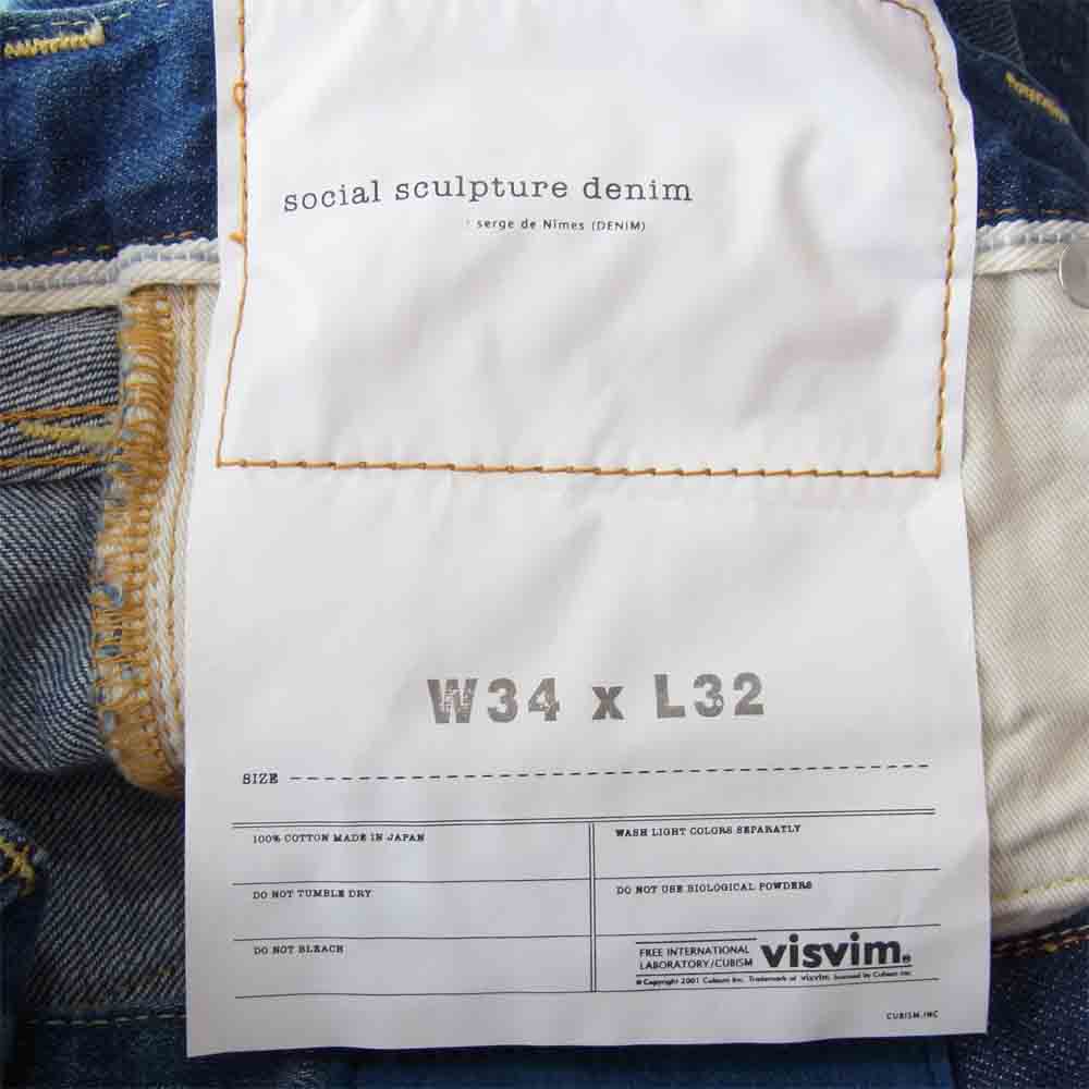 VISVIM ビズビム 16SS 0116105005016 social sculpture 04 DMGD-5 ダメージ デニム インディゴブルー系 34【新古品】【未使用】【中古】