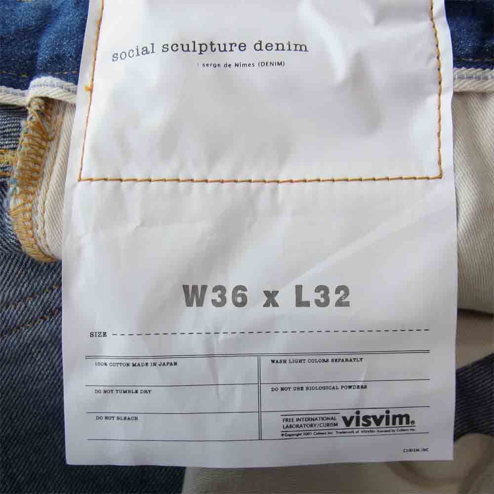 VISVIM ビズビム 16SS 0116105005016 social sculpture 04 DMGD-5 ダメージ デニム インディゴブルー系 36【新古品】【未使用】【中古】