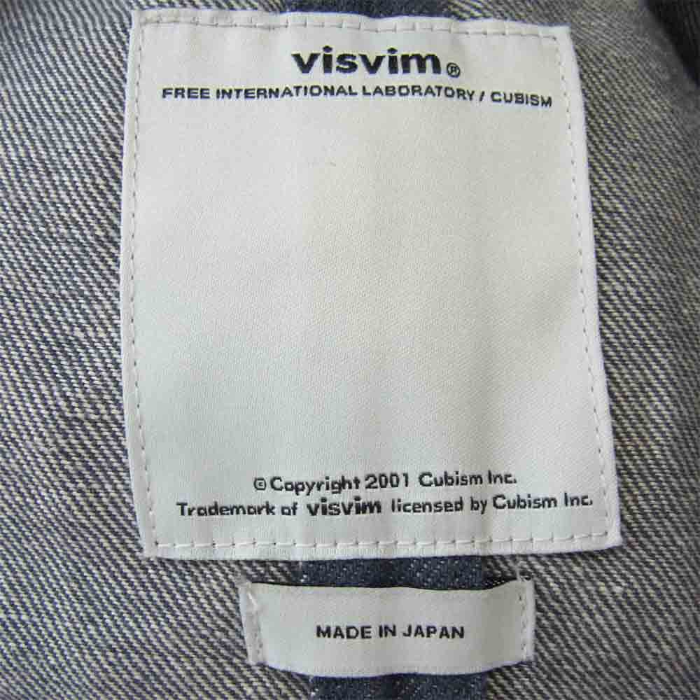VISVIM ビズビム 0114205006008 SS CHIYOU JKT 装飾 デニム シャツ  インディゴブルー系【中古】
