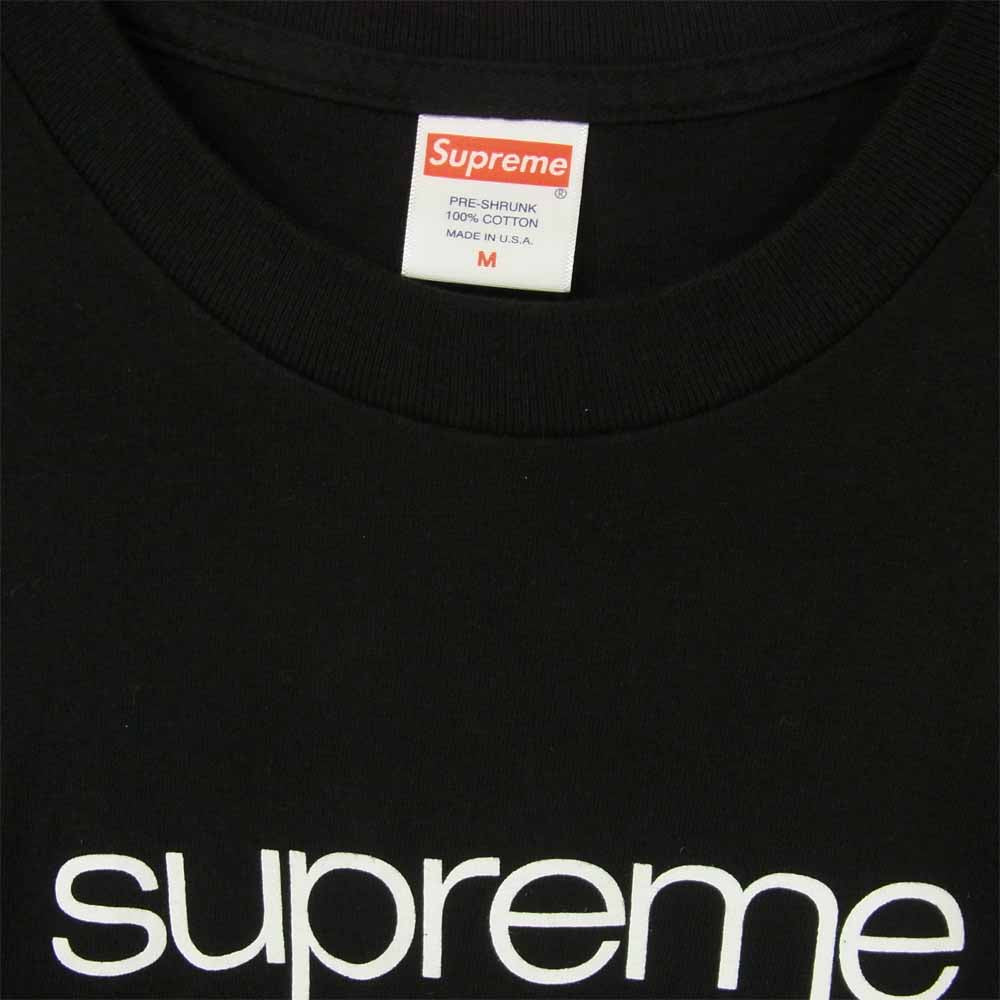 Supreme シュプリーム 20SS 納品書付属 Shop Tee 半袖 Tシャツ コットン アメリカ製 ブラック系 M【中古】