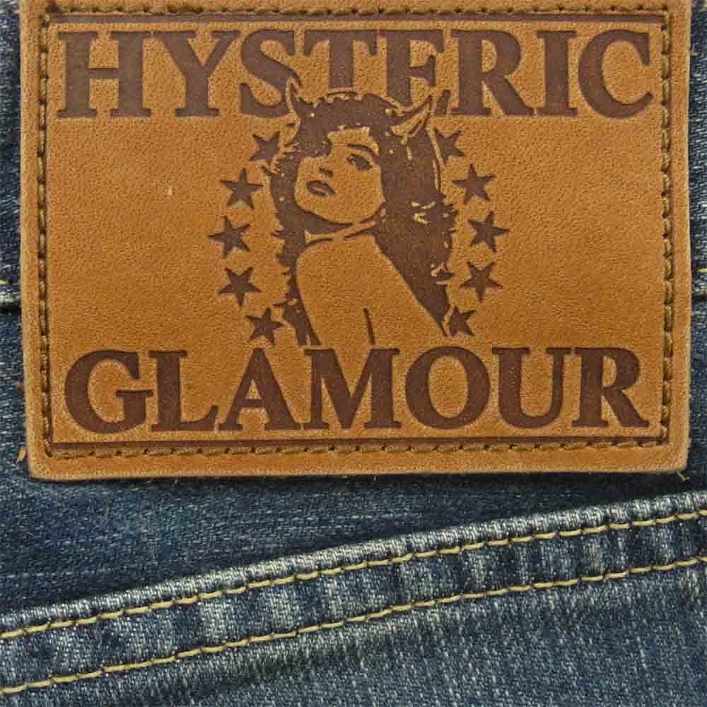 HYSTERIC GLAMOUR ヒステリックグラマー 02191AP17 SP加工 ストレッチ デニム スリム スタッズ パンツ インディゴブルー系 34inch【極上美品】【中古】