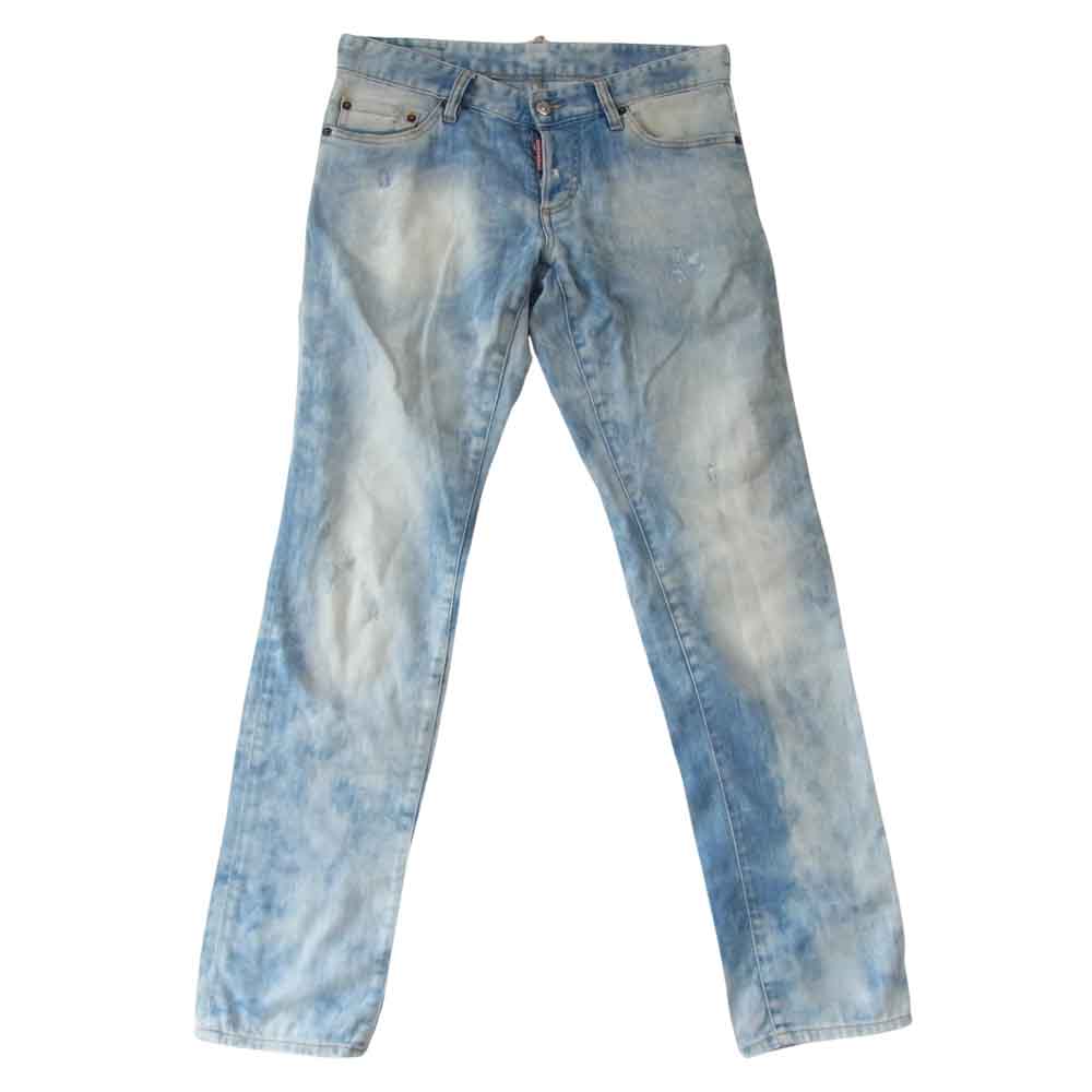 美品】DSQUARED2 ダメージ加工 デニムパンツ 46 メンズ バイカー