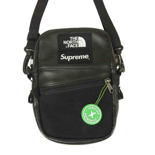 Supreme シュプリーム 18AW NF0A3KYS THE NORTH FACE ノースフェイス Leather Shoulder Bag レザー ショルダー バッグ ブラック系【中古】