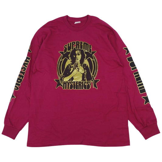 Supreme シュプリーム 21SS × hysteric glamour l/s tee ヒステリックグラマー 長袖 Tシャツ Dark Magenta パープル系 M【新古品】【未使用】【中古】