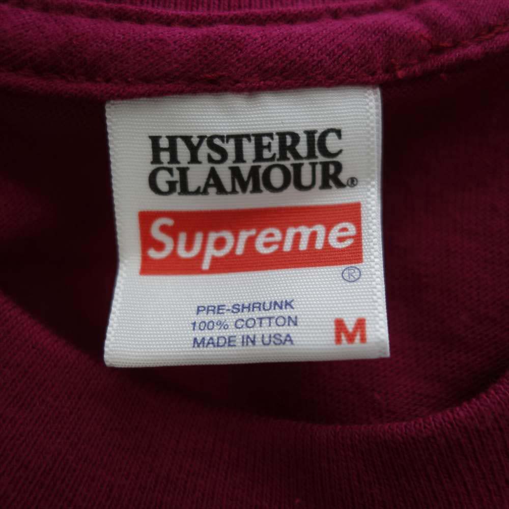 Supreme シュプリーム 21SS × hysteric glamour l/s tee ヒステリックグラマー 長袖 Tシャツ Dark Magenta パープル系 M【新古品】【未使用】【中古】