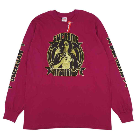 Supreme シュプリーム 21SS × hysteric glamour l/s tee ヒステリックグラマー 長袖 Tシャツ Dark Magenta パープル系 M【新古品】【未使用】【中古】