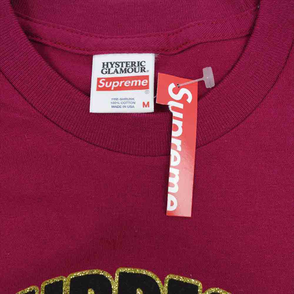 Supreme シュプリーム 21SS × hysteric glamour l/s tee ヒステリックグラマー 長袖 Tシャツ Dark Magenta パープル系 M【新古品】【未使用】【中古】