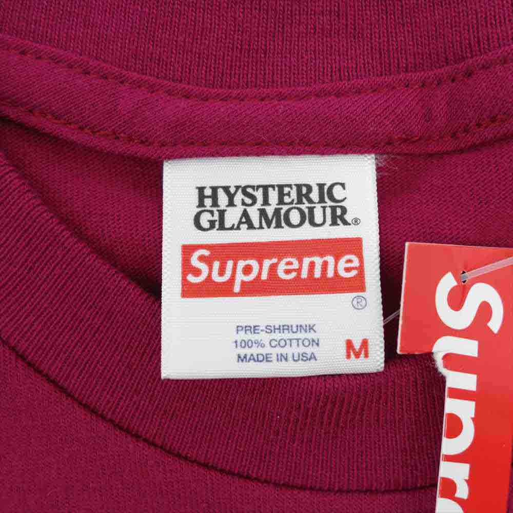 Supreme シュプリーム 21SS × hysteric glamour l/s tee ヒステリックグラマー 長袖 Tシャツ Dark Magenta パープル系 M【新古品】【未使用】【中古】