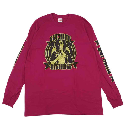 Supreme シュプリーム 21SS × hysteric glamour l/s tee ヒステリックグラマー 長袖 Tシャツ Dark Magenta パープル系 M【新古品】【未使用】【中古】