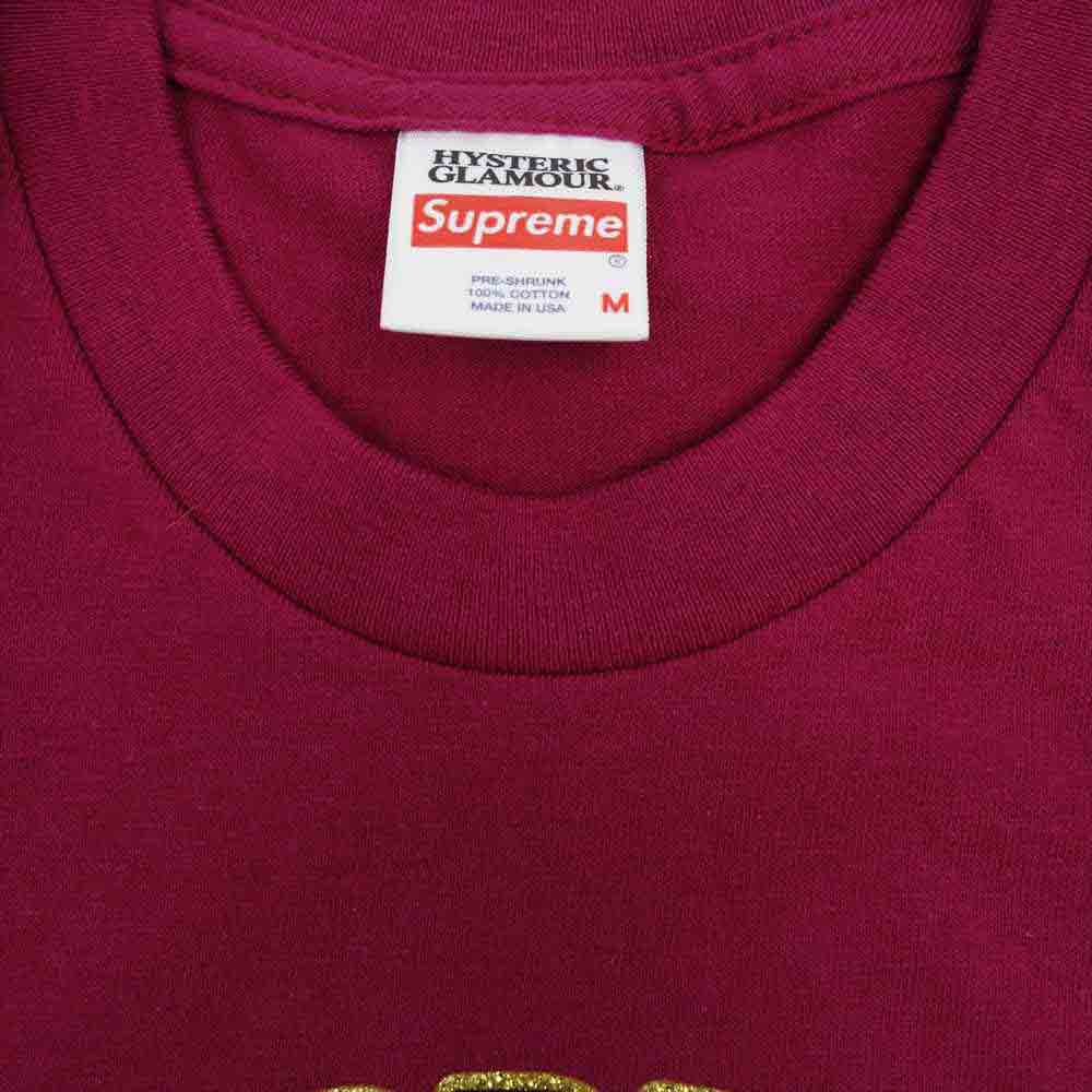 Supreme シュプリーム 21SS × hysteric glamour l/s tee ヒステリックグラマー 長袖 Tシャツ Dark Magenta パープル系 M【新古品】【未使用】【中古】