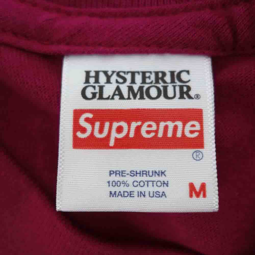 Supreme シュプリーム 21SS × hysteric glamour l/s tee ヒステリックグラマー 長袖 Tシャツ Dark Magenta パープル系 M【新古品】【未使用】【中古】