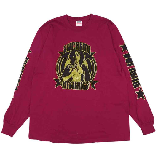 Supreme シュプリーム 21SS × hysteric glamour l/s tee ヒステリックグラマー 長袖 Tシャツ Dark Magenta パープル系 M【新古品】【未使用】【中古】
