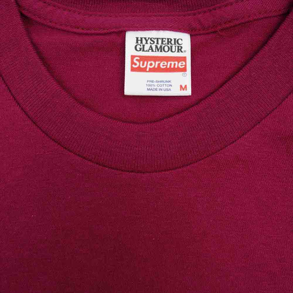 Supreme シュプリーム 21SS × hysteric glamour l/s tee ヒステリックグラマー 長袖 Tシャツ Dark Magenta パープル系 M【新古品】【未使用】【中古】