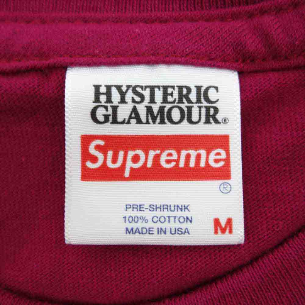 Supreme シュプリーム 21SS × hysteric glamour l/s tee ヒステリックグラマー 長袖 Tシャツ Dark Magenta パープル系 M【新古品】【未使用】【中古】