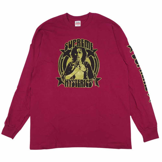 Supreme シュプリーム 21SS × hysteric glamour l/s tee ヒステリックグラマー 長袖 Tシャツ Dark Magenta パープル系 M【新古品】【未使用】【中古】