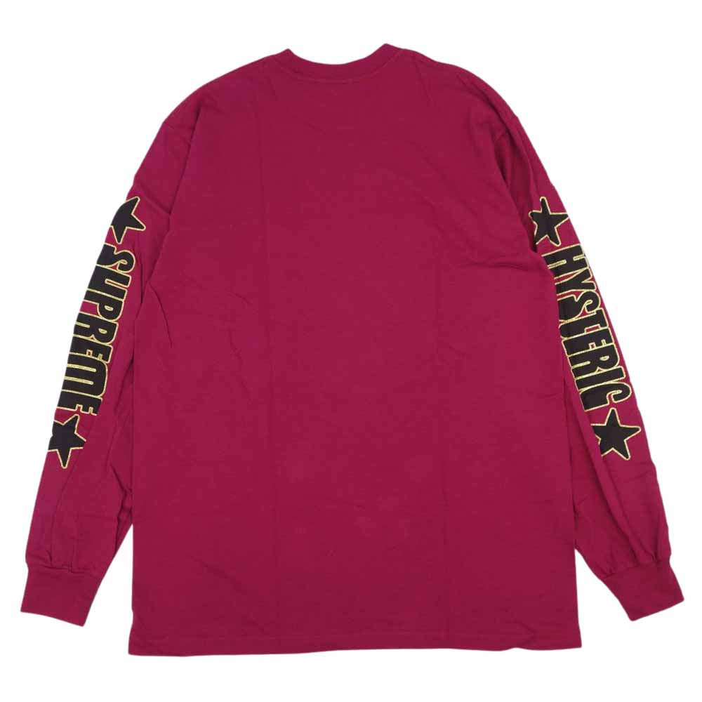 Supreme シュプリーム 21SS × hysteric glamour l/s tee ヒステリックグラマー 長袖 Tシャツ Dark Magenta パープル系 M【新古品】【未使用】【中古】