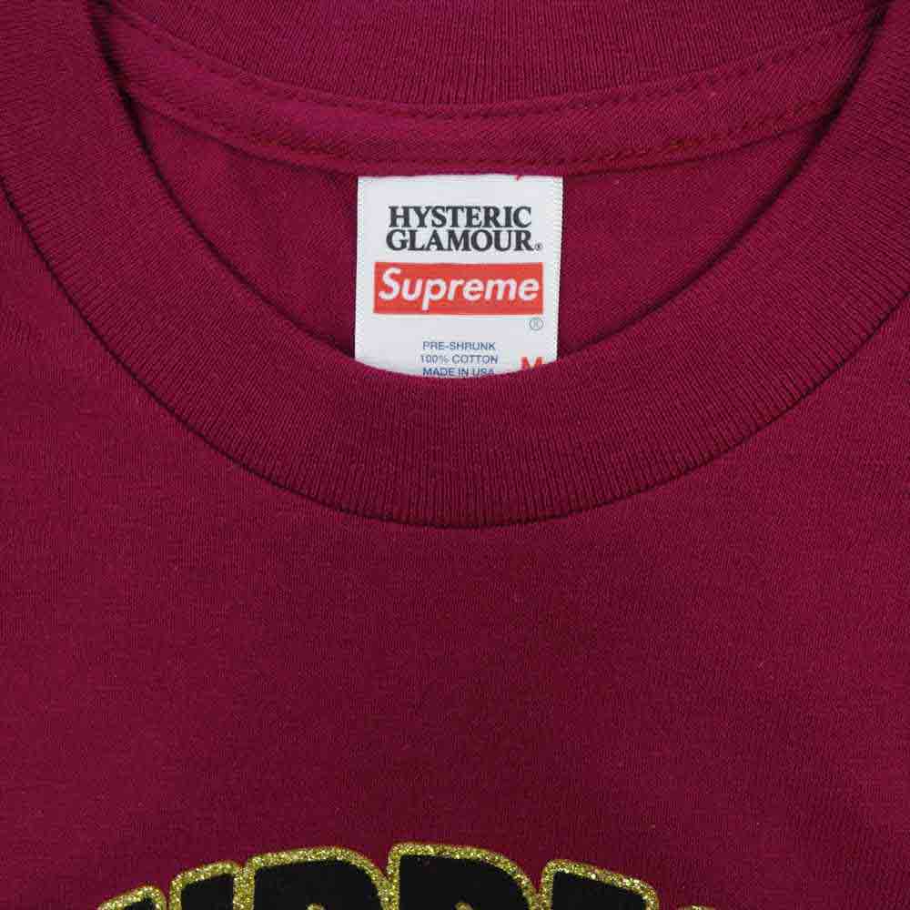 Supreme シュプリーム 21SS × hysteric glamour l/s tee ヒステリックグラマー 長袖 Tシャツ Dark Magenta パープル系 M【新古品】【未使用】【中古】