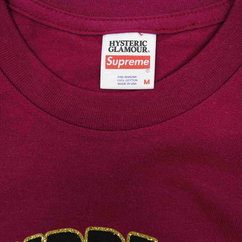Supreme シュプリーム 21SS × hysteric glamour l/s tee ヒステリックグラマー 長袖 Tシャツ Dark Magenta パープル系 M【新古品】【未使用】【中古】