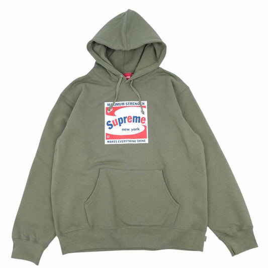 Supreme シュプリーム 21SS shine hooded sweatshirt Light Olive シャイン フーデッド スウェット カーキ系 M【新古品】【未使用】【中古】