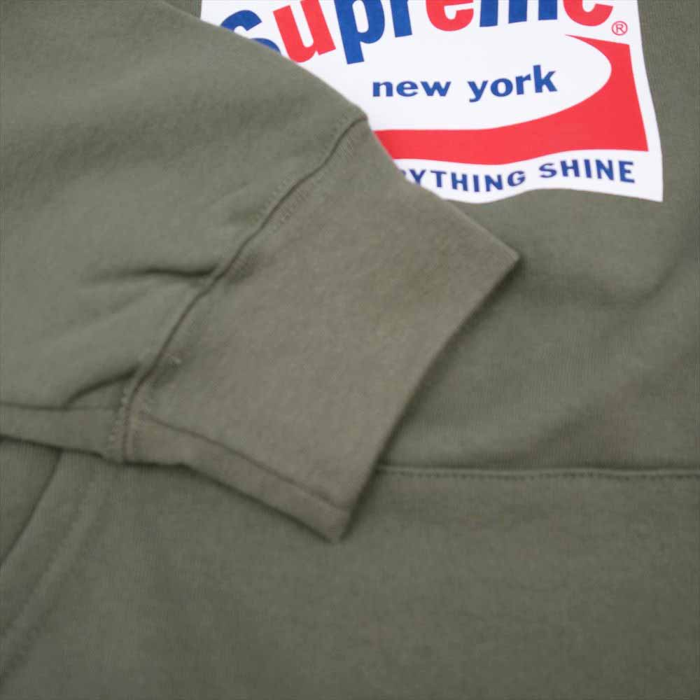 Supreme シュプリーム 21SS shine hooded sweatshirt Light Olive シャイン フーデッド スウェット カーキ系 M【新古品】【未使用】【中古】