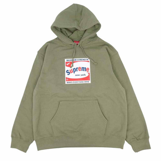 Supreme シュプリーム 21SS shine hooded sweatshirt Light Olive シャイン フーデッド スウェット カーキ系 L【新古品】【未使用】【中古】