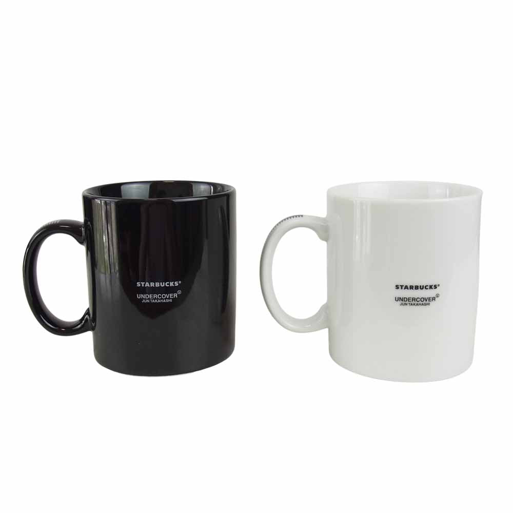 UNDERCOVER アンダーカバー 2015 × STARBUCKS スターバックス マグカップ コーヒーカップ セット ブラック系 ホワイト系【美品】【中古】