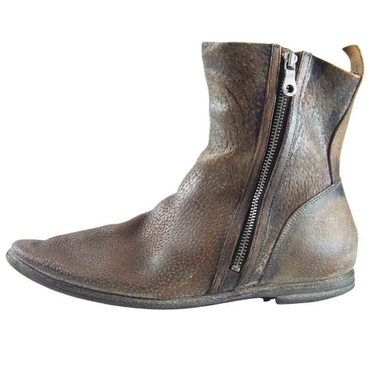 MIHARA YASUHIRO ミハラヤスヒロ ピッグ レザー サイド ジップ ブーツ ブラウン系 26【中古】