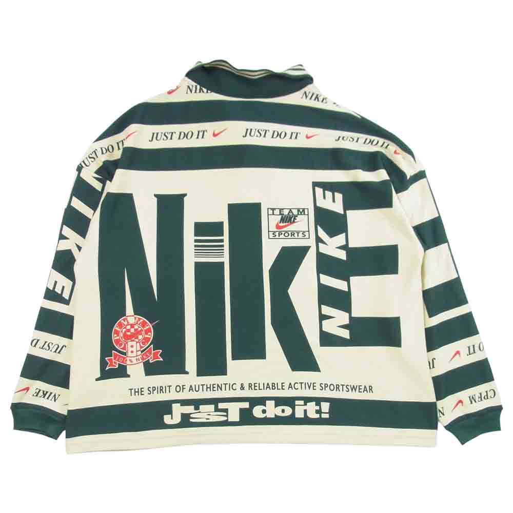 NIKE ナイキ DA2592-397 × カクタス プラント フリー マーケット CPFM CACTUS PLANT FLEA MARKET L/S POLO ポロシャツ ベージュ×緑系 L【新古品】【未使用】【中古】