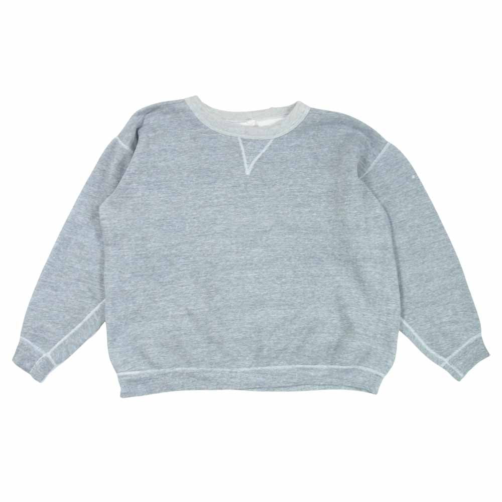 ヴィンテージ USA製 前V ガゼット スウェット 裏起毛 コットン 長袖 トレーナー グレー系 L【中古】