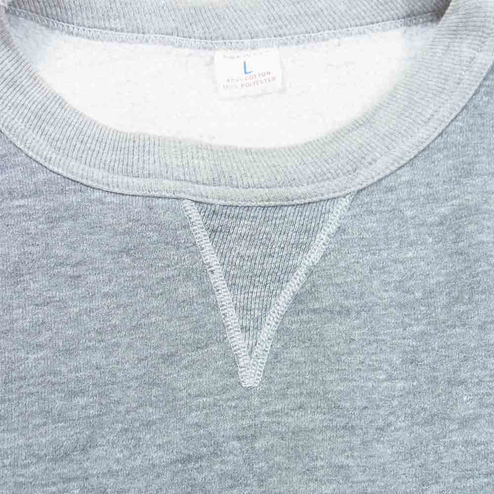 ヴィンテージ USA製 前V ガゼット スウェット 裏起毛 コットン 長袖 トレーナー グレー系 L【中古】