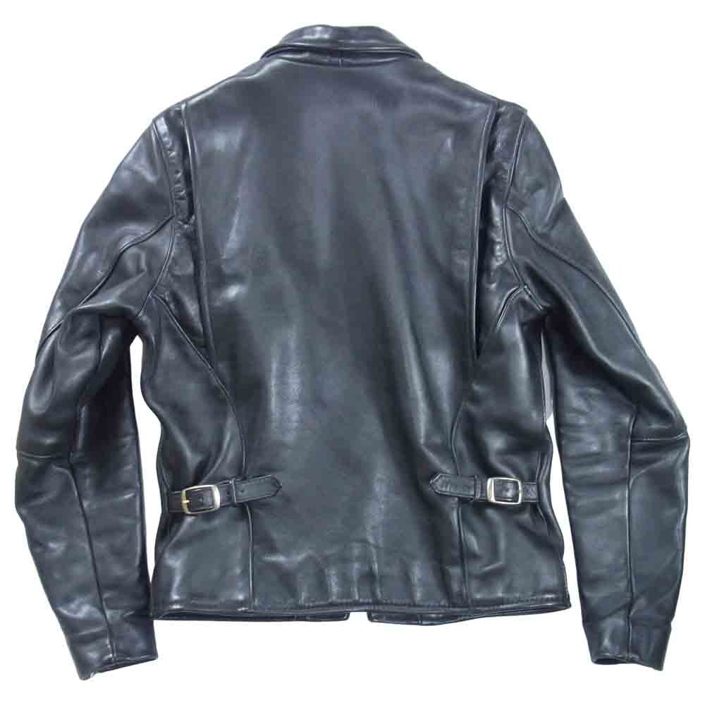VANSON バンソン ENF エンフィールド シングル ライダース ジャケット レザージャケット ブラック系 36【中古】