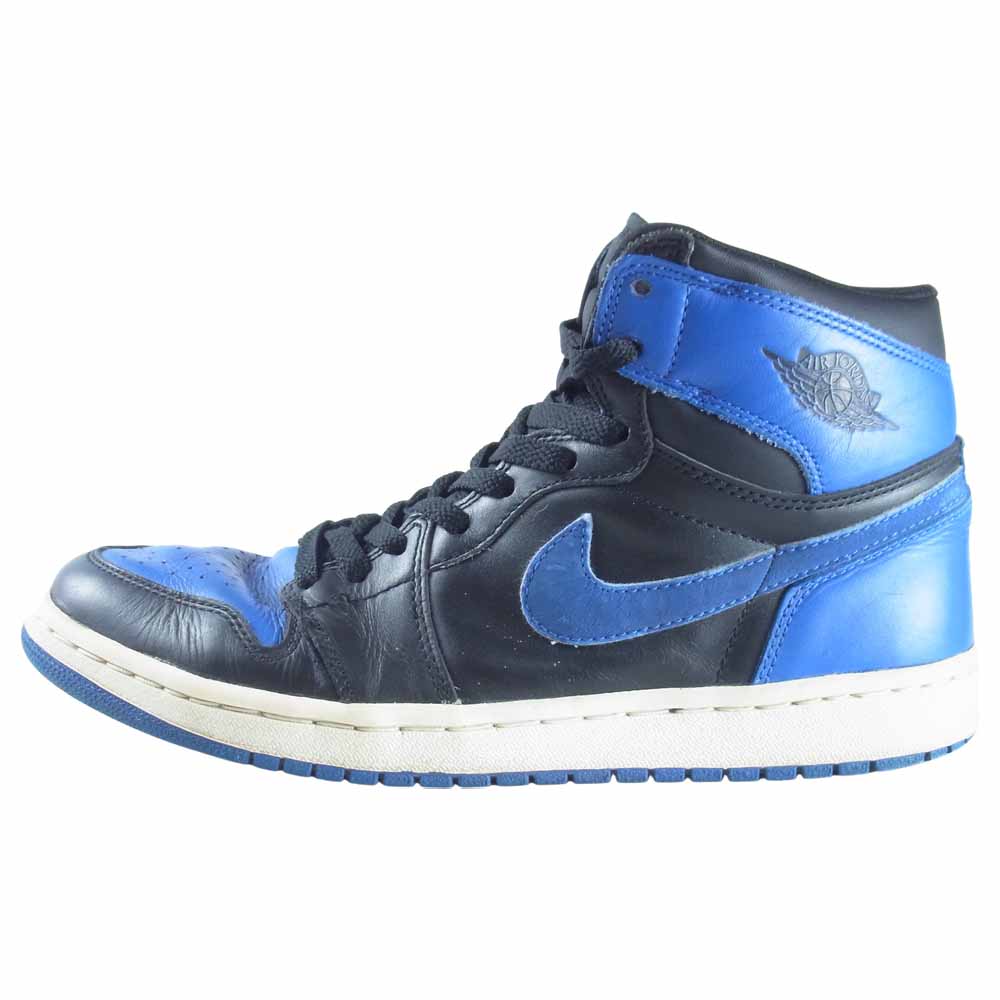 NIKE ナイキ 136066-041 AIR JORDAN 1 RETRO 01年復刻 エア ジョーダン 1 レトロ ロイヤル スニーカー 黒青系 US9.5【中古】