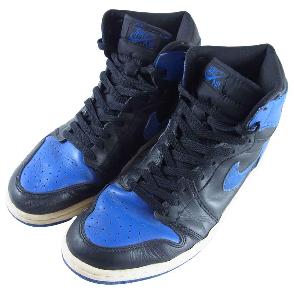 NIKE ナイキ 136066-041 AIR JORDAN 1 RETRO 01年復刻 エア ジョーダン 1 レトロ ロイヤル スニーカー 黒青系 US9.5【中古】