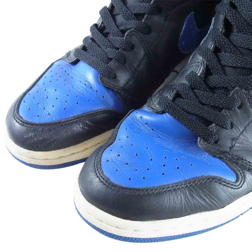 NIKE ナイキ 136066-041 AIR JORDAN 1 RETRO 01年復刻 エア ジョーダン 1 レトロ ロイヤル スニーカー 黒青系 US9.5【中古】