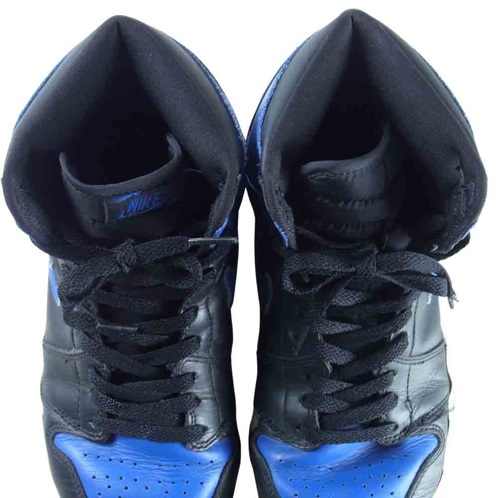 NIKE ナイキ 136066-041 AIR JORDAN 1 RETRO 01年復刻 エア ジョーダン 1 レトロ ロイヤル スニーカー 黒青系 US9.5【中古】