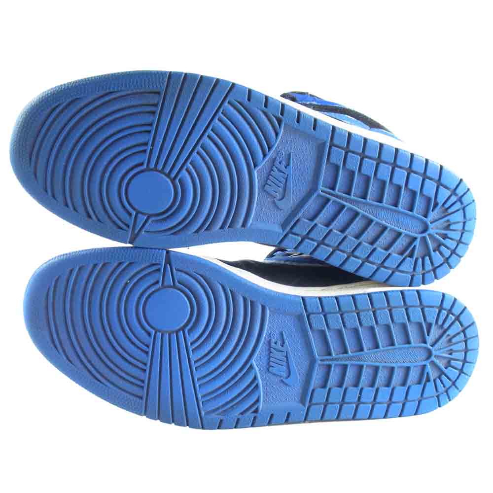 NIKE ナイキ 136066-041 AIR JORDAN 1 RETRO 01年復刻 エア ジョーダン 1 レトロ ロイヤル スニーカー 黒青系 US9.5【中古】