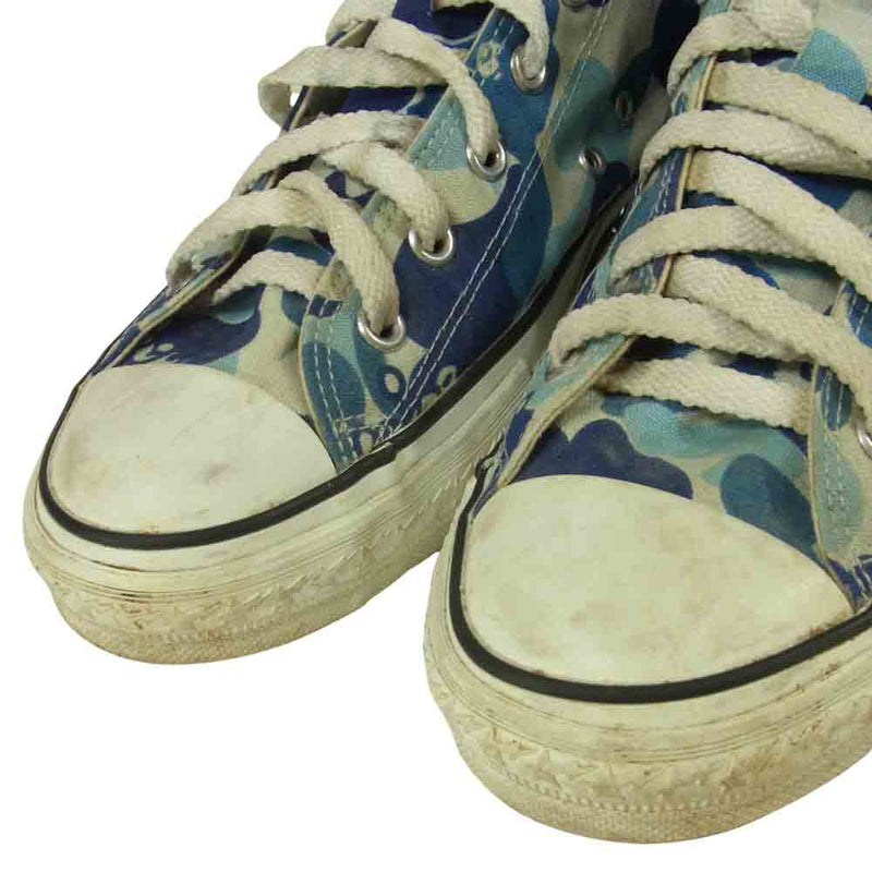 A BATHING APE アベイシングエイプ CAMO CAMBUS カモ キャンバス スニーカー 日本製 ブルー系 29cm【中古】