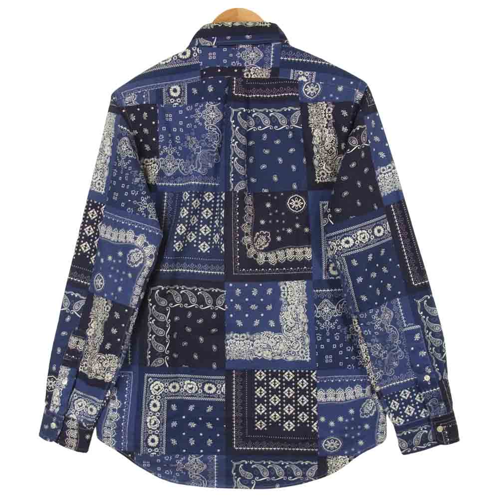 RALPH LAUREN ラルフローレン BANDANA L/S Shirt バンダナ 長袖 シャツ フィリピン製 ブルー系【極上美品】【中古】