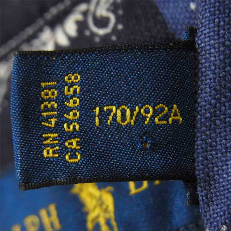 RALPH LAUREN ラルフローレン BANDANA L/S Shirt バンダナ 長袖 シャツ フィリピン製 ブルー系【極上美品】【中古】