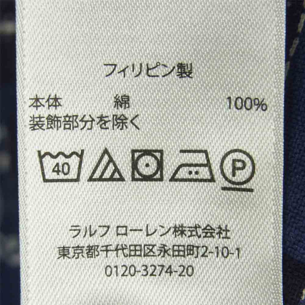 RALPH LAUREN ラルフローレン BANDANA L/S Shirt バンダナ 長袖 シャツ フィリピン製 ブルー系【極上美品】【中古】