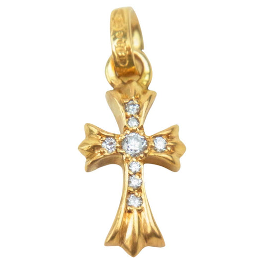 CHROME HEARTS クロムハーツ（原本無） 22K CRS BBYFAT DMND ベイビー ファット クロス ペンダントトップ ゴールド系【中古】