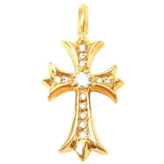 CHROME HEARTS クロムハーツ（原本無） 22K TNY CRS-F P DMND 22K タイニーファット クロス パヴェ ダイヤ ペンダントトップ ゴールド系【中古】