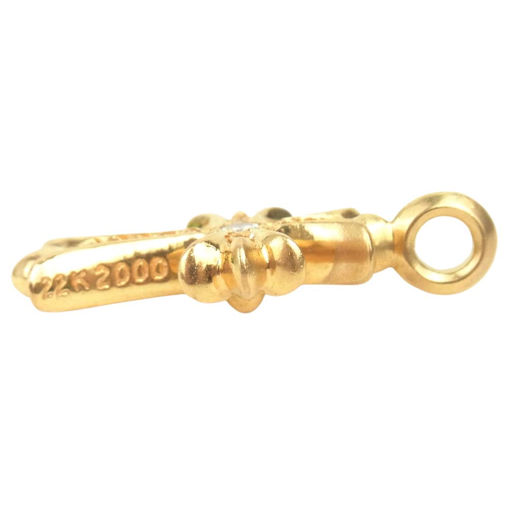 CHROME HEARTS クロムハーツ（原本無） 22K TNY CRS-F P DMND 22K タイニーファット クロス パヴェ ダイヤ ペンダントトップ ゴールド系【中古】