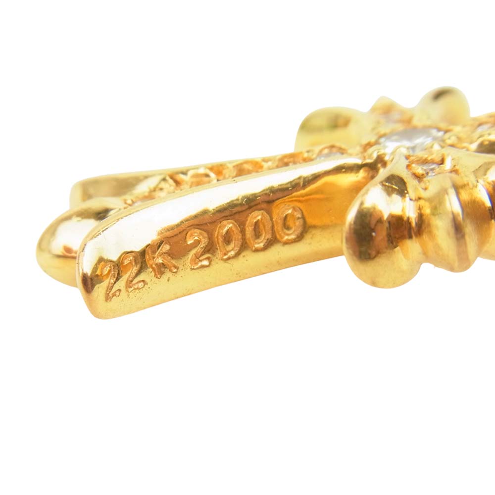 CHROME HEARTS クロムハーツ（原本無） 22K TNY CRS-F P DMND 22K タイニーファット クロス パヴェ ダイヤ ペンダントトップ ゴールド系【中古】