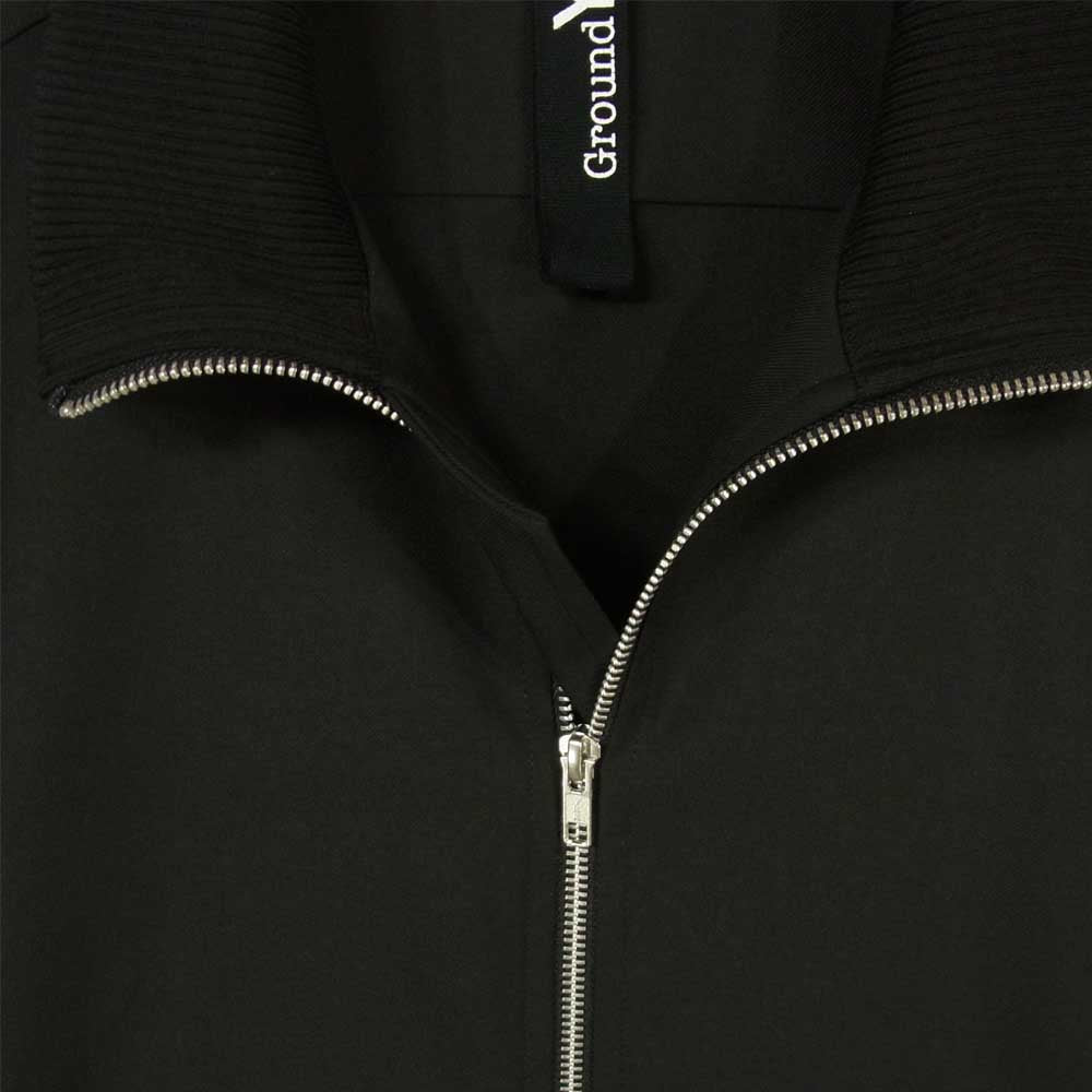 Yohji Yamamoto ヨウジヤマモト GroundY GC-B06-100 Collar rib Long shirt カラー リブ ロング シャツ ブラック系 3【美品】【中古】