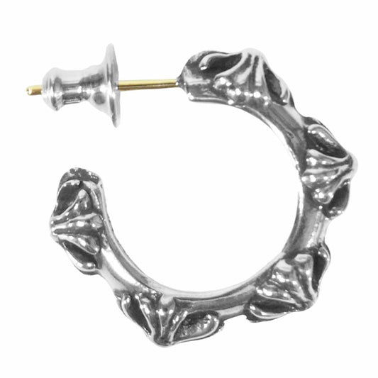 CHROME HEARTS クロムハーツ（原本有） HOOP CROSS SML クロス バンド フープ ピアス シルバー系【美品】【中古】