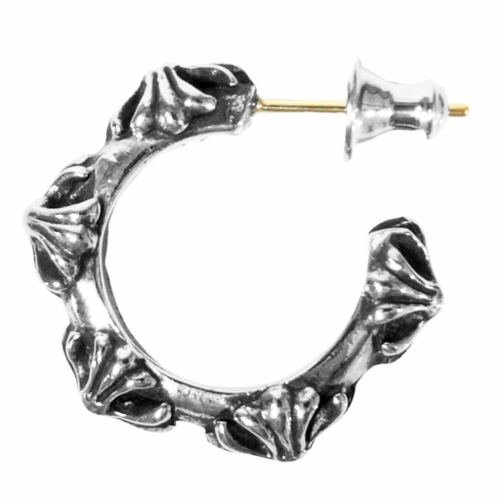 CHROME HEARTS クロムハーツ（原本有） HOOP CROSS SML クロス バンド フープ ピアス シルバー系【美品】【中古】